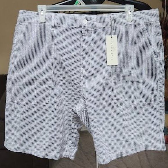 NWT Five Four Los Angeles gray / white striped mens shorts sz 40